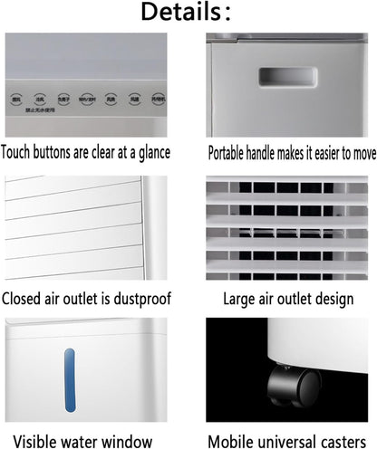GENERIC Climatiseur Portable à évaporation Avec 3 Vitesses Et 3 Modes, Oscillation à 60°, Réservoir De 5 L, Ventilateur De Refroidissement Avec Télécommande, Sans Tuyau, Idéal Pour La Chambre Ou Le