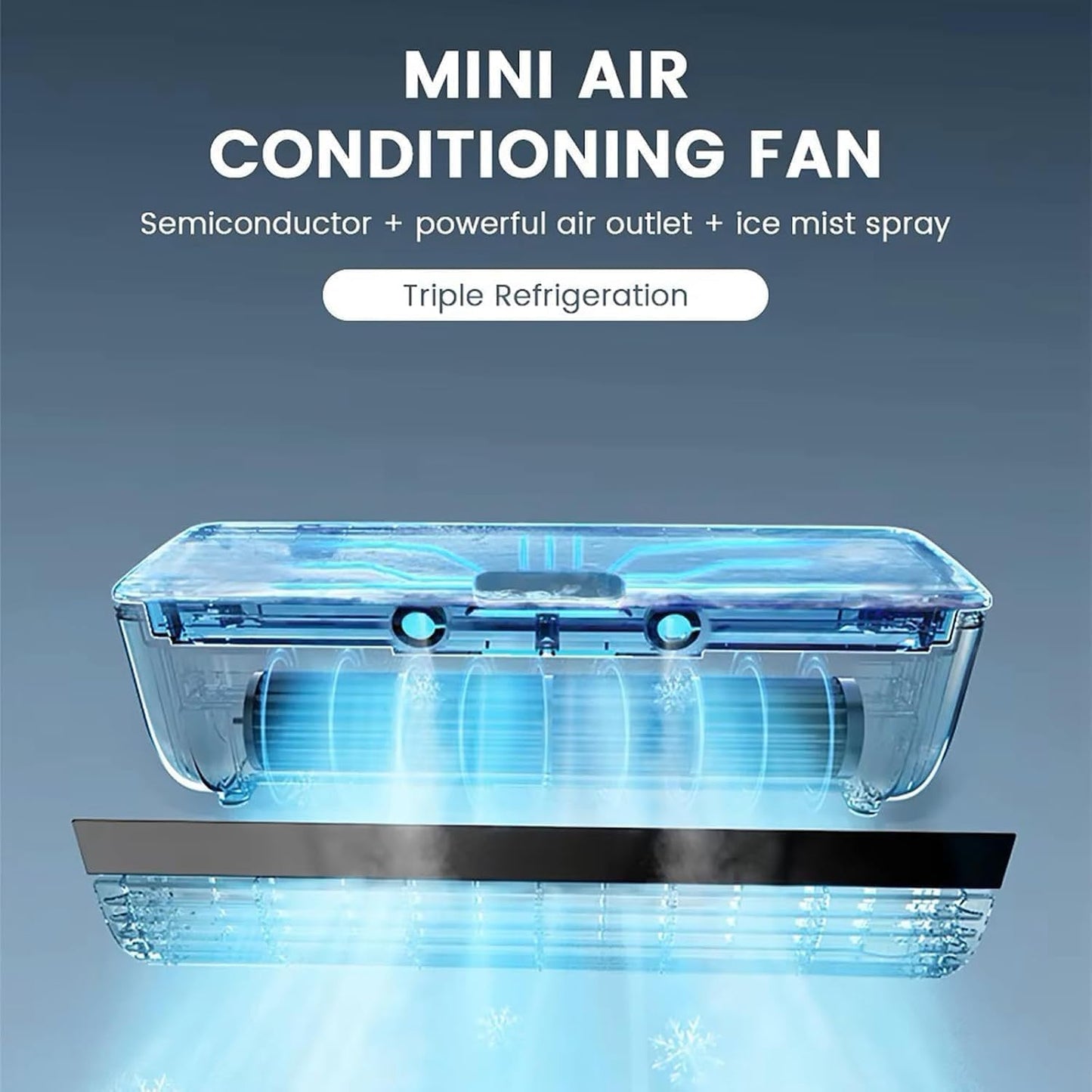  Climatiseur Mural Silencieux – Système De Refroidissement Compact Sans Conduit, 3 Vitesses Réglables, Idéal Pour Les Espaces Réduits Cuisine, Chambre, Home-Office (Color-B)