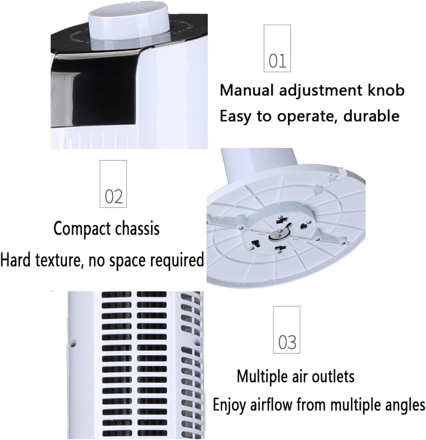  Ventilateur De Tour De Moteur DC Avec Télécommande, 3 Vitesses 12H Timer Refroidisseur D'air Silencieux Pour Le Bureau à Domicile, Refroidissement Portable Avec Oscillation Et Poignée
