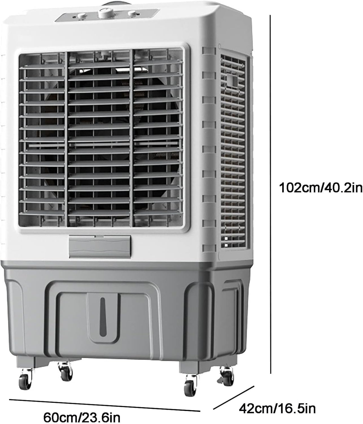  Ventilateur De Refroidisseur D'air Évaporatif Commercial, Humidificateur Industriel, Climatiseur 3 En 1, Grand Réservoir D'eau De 55 L, Moteur Puissant Pour Un Refroidissement Efficace