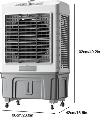  Ventilateur De Refroidisseur D'air Évaporatif Commercial, Humidificateur Industriel, Climatiseur 3 En 1, Grand Réservoir D'eau De 55 L, Moteur Puissant Pour Un Refroidissement Efficace
