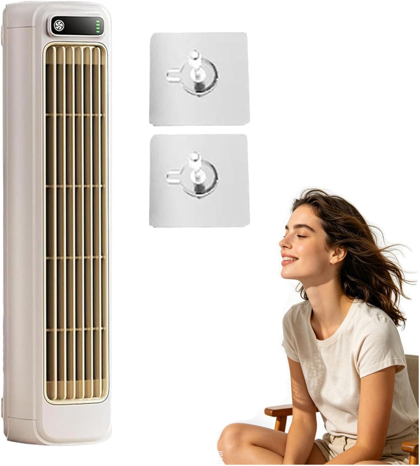 GENERIC Ventilateur Portable, Réglable à 3 Vitesses, Rechargeable, Design Mural, Idéal Pour Les Chambres Et Les Bureaux
