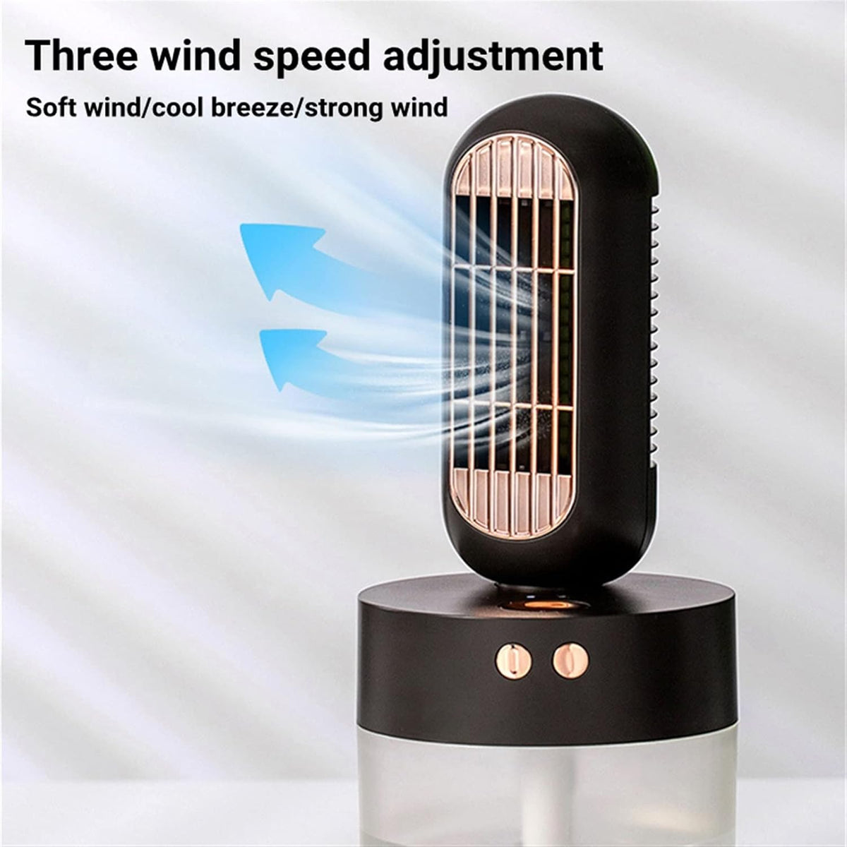  DieffematicKTY Climatiseur Mobile Portable Rechargeable Water Cooling Fan With Air Humidifier Surface Mist Air Conditioning Fan (Color : Black)