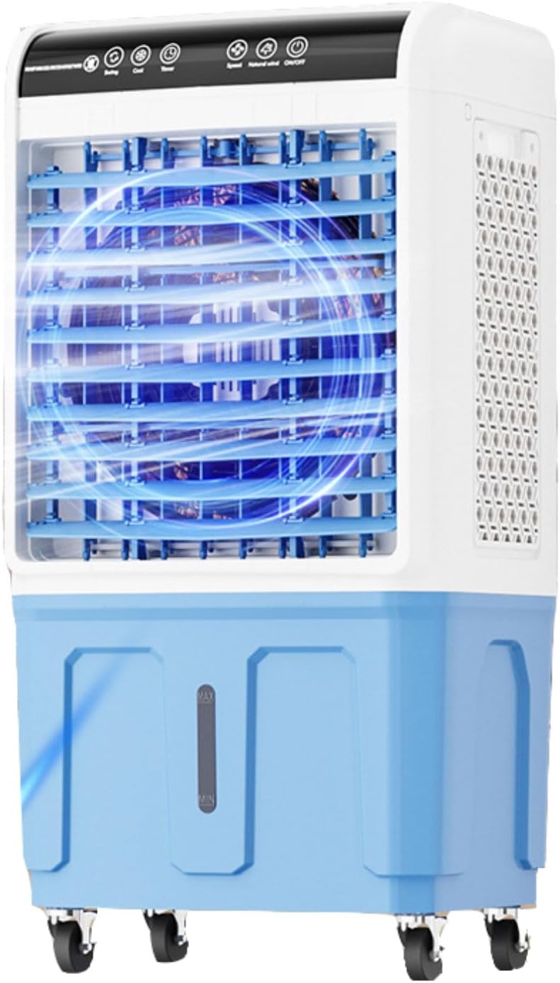 GENERIC Climatiseur Portable, Refroidisseur Par évaporation 3 En 1 Avec Moteur En Cuivre Amélioré, Grand Réservoir D'eau, Blocs De Glace, Ventilateur De Refroidissement Sans Fenêtre Pour Pièce