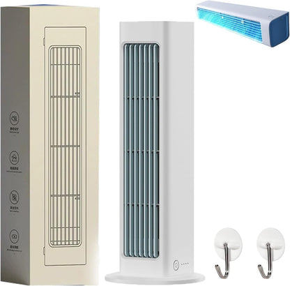 GENERIC Qinux Breezamax, Petit Refroidisseur De Climatiseur, Ventilateur De Refroidissement D'air Portable Rechargeable Avec Télécommande, 3 Vitesses Et Oscillation à 60 °, Pour Bureau De Chambre à Cou White