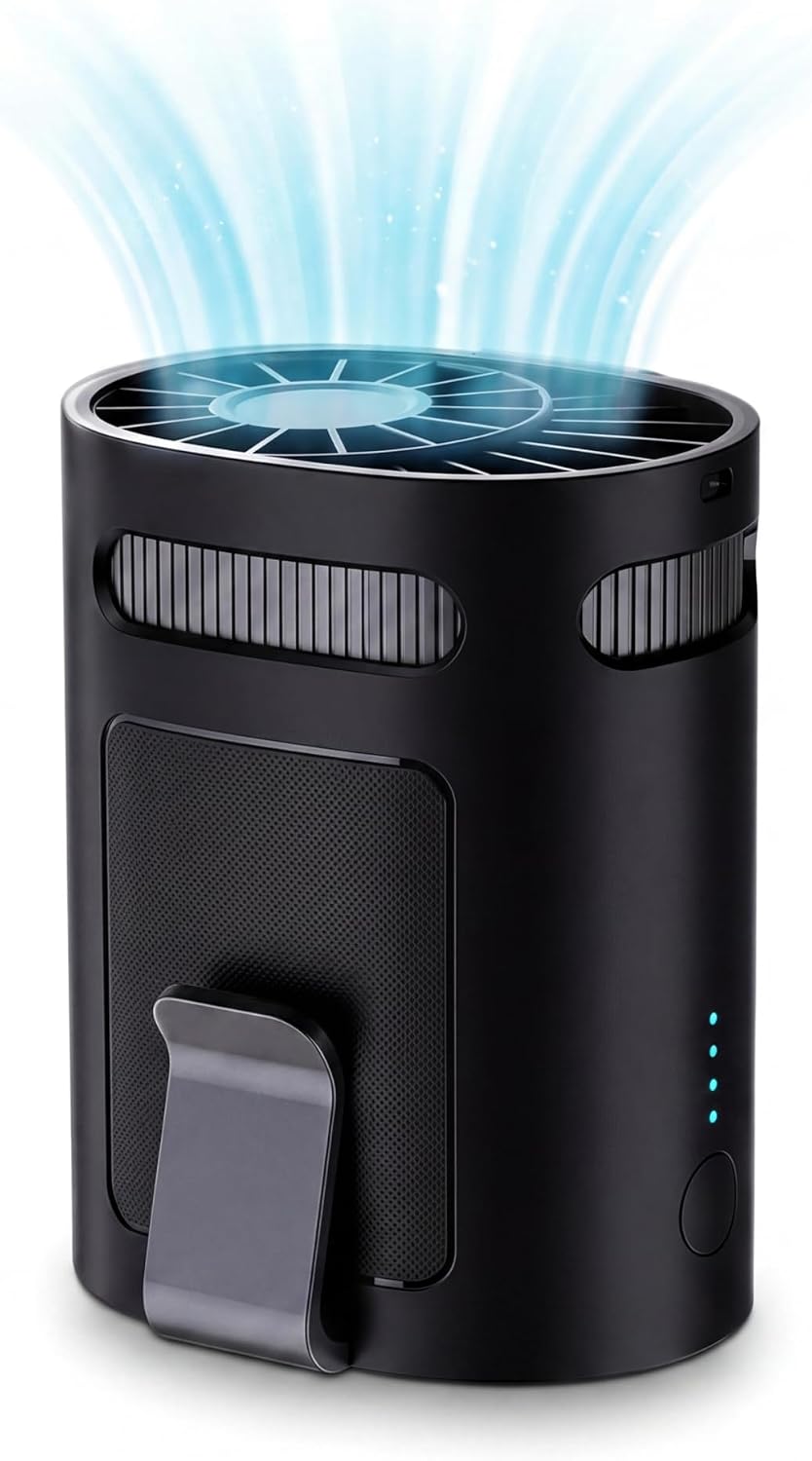  Ventilateur De Camping Rechargeable 10000mAh Avec Lanterne LED, Ventilateur Brumisateur Portable Avec Oscillation Auto Pour Tente, Accessoire Camping Avec Télécommande, ABS, Orange