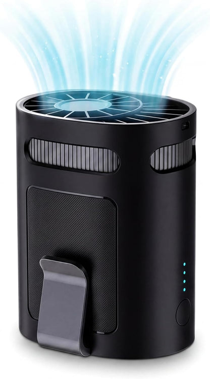  Ventilateur De Camping Rechargeable 10000mAh Avec Lanterne LED, Ventilateur Brumisateur Portable Avec Oscillation Auto Pour Tente, Accessoire Camping Avec Télécommande, ABS, Orange