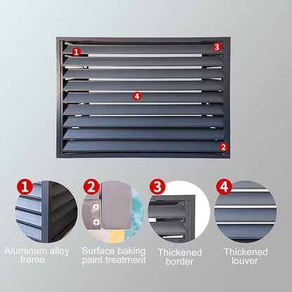 GENERIC Housse De Protection Pour Climatiseurs Et Pompes à Chaleur En Aluminium Composite Résistant Aux Intempéries Pour Climatiseurs Et Pompes à Chaleur 110 X 60 X 80 Cm