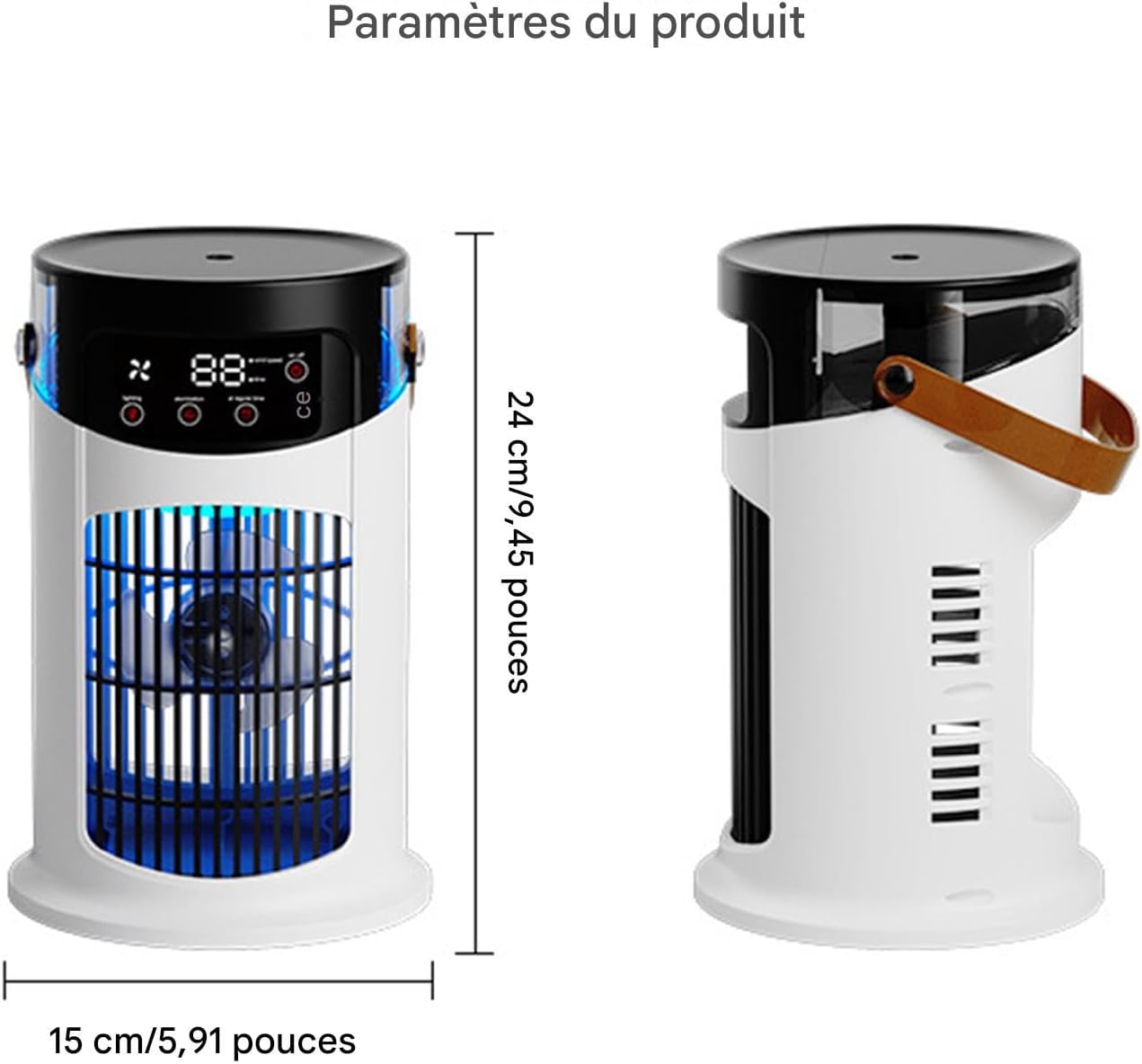  Générique Ventilateur Rafraîchissant,Climatiseur Portable Ventilateur Rafraîchissant | Appareil De Bureau Réglable Silencieux Et Portable Pour Maison Bureau Intérieur Extérieur Camping