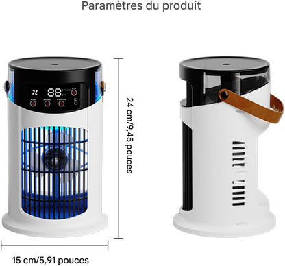  Générique Ventilateur Rafraîchissant,Climatiseur Portable Ventilateur Rafraîchissant | Appareil De Bureau Réglable Silencieux Et Portable Pour Maison Bureau Intérieur Extérieur Camping