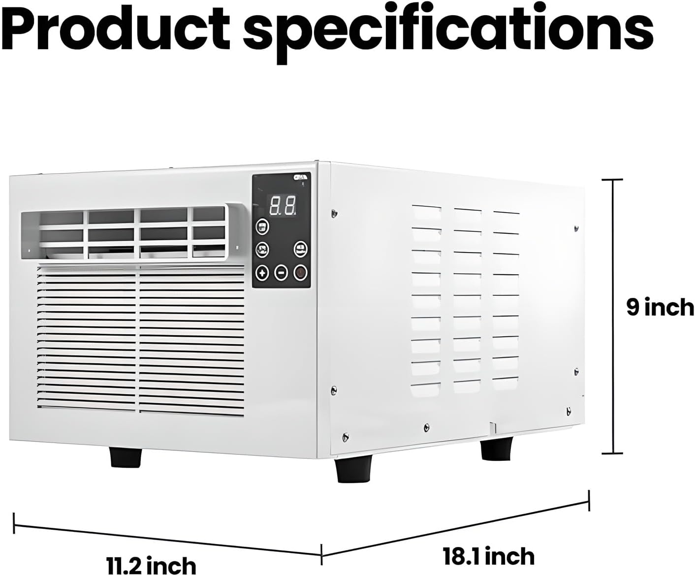 GENERIC Ventilateur De Déshumidificateur De Refroidisseur 3-en-1, 1876 BTU Refroidissement Silencieux Sans Fenêtre Pour Les Chambres De Dortoirs, Contrôle De La Température De La Minuterie 12H, Configuration