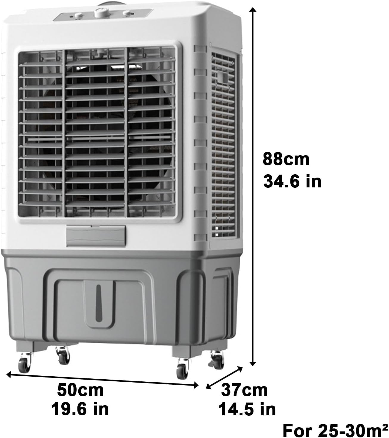 GENERIC Refroidisseur D'air évaporatif Portable, Ventilateur D'humidificateur Industriel De Réservoir De 55L Avec 6 Packs De Glace, Refroidisseur De Chambre à Faible Bruit Pour Le Bureau à Domicile, Refroidis