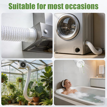  Tube Evacuation Climatiseur Mobile, Tuyau Ventilation En PVC, Ø100 mm, Tuyau D'évacuation D'air Flexible Avec Collier De Serrage Inox, Pour Climatisation Sèche-Linge Extracteur D'Air(3M)