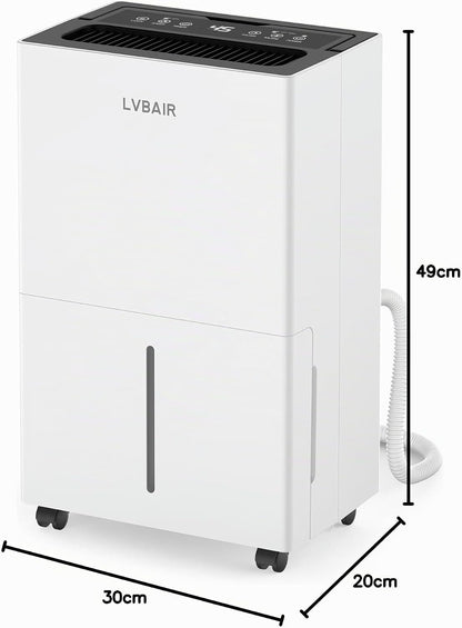  Déshumidificateur 20L/jour - Déshumidificateur électrique Puissant, économe En énergie, Portable, 3 Modes Et Contrôle Intelligent De L'humidité, Déshumidificateur électrique