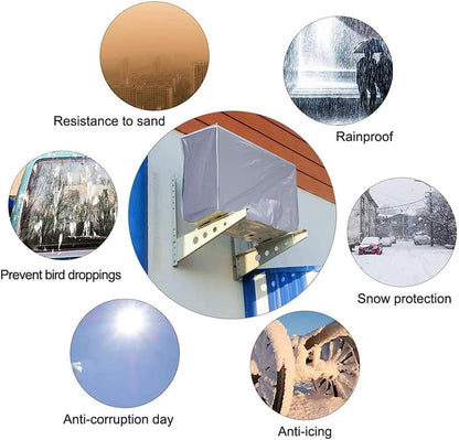  Housse De Climatiseur Protection Extérieure Anti Poussière Anti Neige Imperméable Résistant Au Soleil (80 * 28 * 54cm)