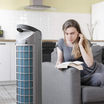  Cecotec Rafraîchisseurs D'air Par évaporation EnergySilence 2000 Cool Tower. Puissance 60 W, Réservoir Amovible De 2 Litres, 3 Vitesses, 3 Modes Avec Oscillation, Minuterie, Contrôle Tactile