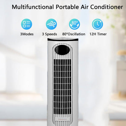 GENERIC Ventilateur De Tour De Refroidisseur D'air évaporatif Portable, 3 Vitesses De Sommeil Mode Silencieux, Télécommande, 80 Oscillation, 12H Minuterie Pour Bureau à Coucher Utilisation à La Maison