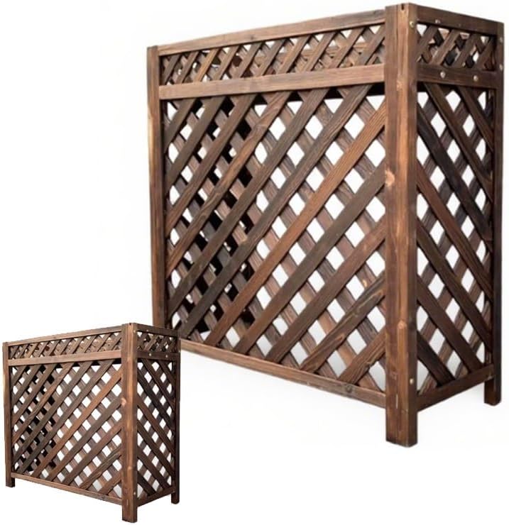 GENERIC Housse De Protection Rectangulaire En Bois Pour Climatiseur Extérieur - Résistant Aux Intempéries - Protection Contre Les Intempéries - Design à Base De Plantes