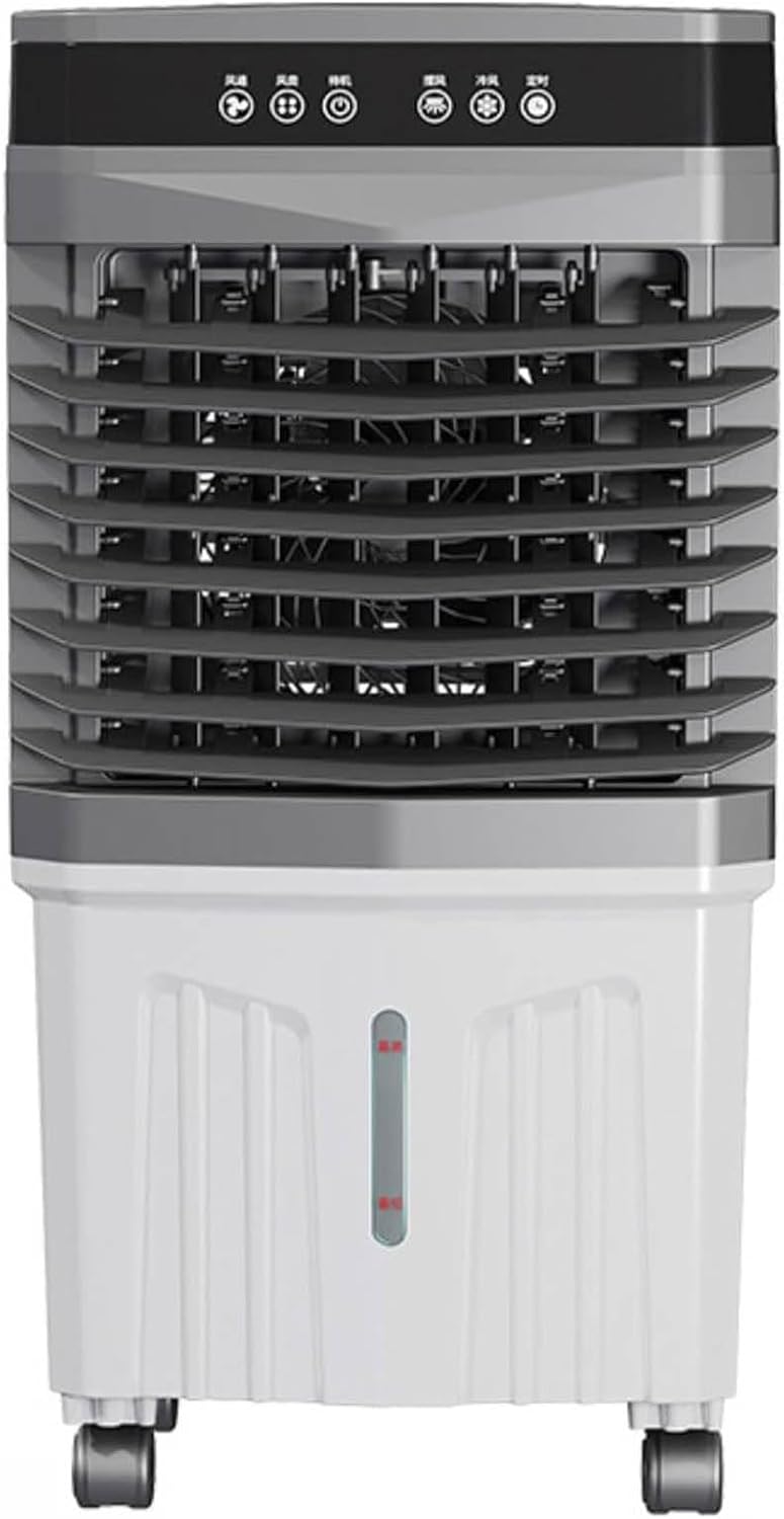  Refroidisseur D'air Par évaporation Avec Réservoir D'eau, Ventilateur Portable à 3 Vitesses, Minuterie 12 H, Bloc De Glace, Ventilateur Oscillant à 120° Pour Garage, Usage Commercial Et Industriel.