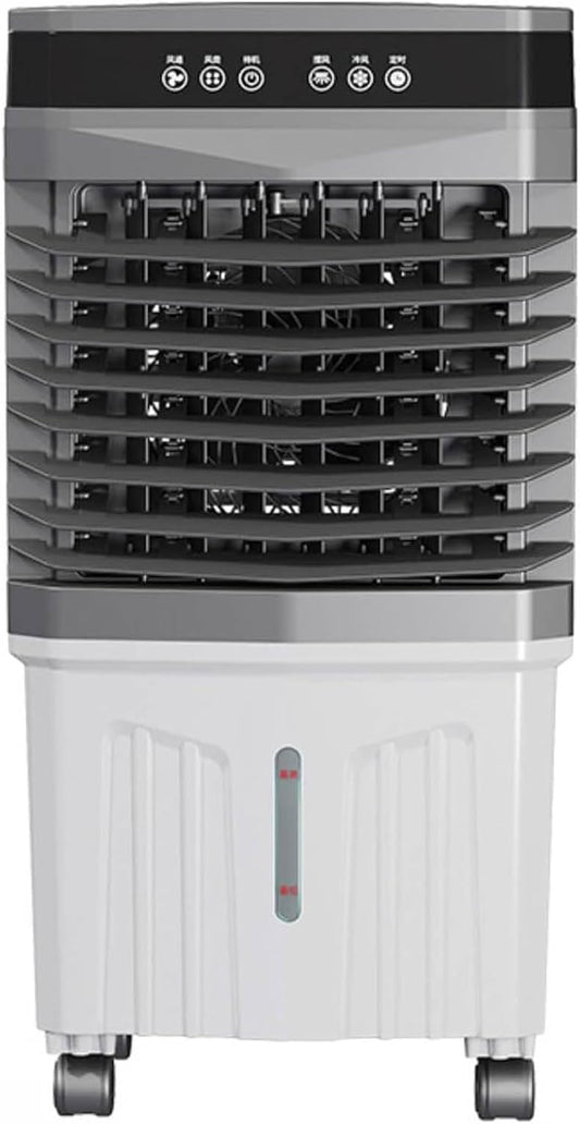  Refroidisseur D'air Par évaporation Avec Réservoir D'eau, Ventilateur Portable à 3 Vitesses, Minuterie 12 H, Bloc De Glace, Ventilateur Oscillant à 120° Pour Garage, Usage Commercial Et Industriel.