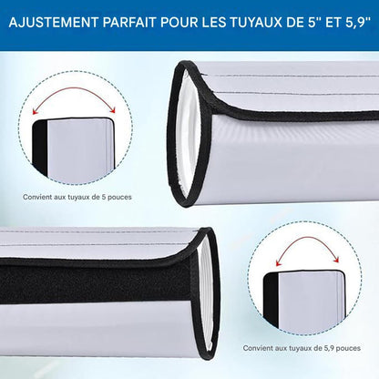  Housse Isolante Pour Climatiseur - Housse De Protection Pour Tuyau D'Évacuation D'Air - Manchon Imperméable Avec 3 Bretelles De Serrage Pour Protection De Conduit D'Évacuation