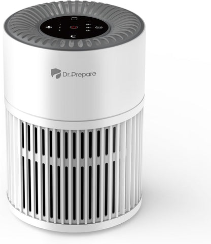  DR.PREPARE Purificateur D'air Maison, Pet Mode, Double Aspiration, Jusqu'à 100 M², Mode Nuit, Silencieux 20dB, Pré-filtre Lavable, Capteur Intelligent De Qualité D'Air PM2.5, Pour Chambres, Bureaux