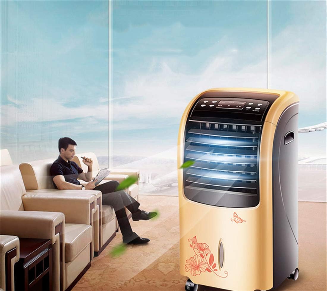  Portable Climatiseur évaporatif Mobile Air Ventilateur Oscillation Silencieux 3 En 1 Réglable Humidificateur Refroidisseur Avec Télécommande 3 Vitesses (White)
