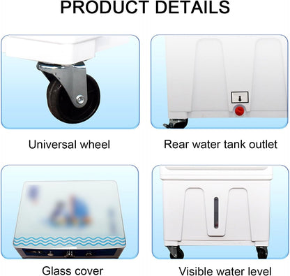  Refroidisseur D’air Évaporatif Portable Pour Chambre, Refroidissement Swamp Avec Réservoir D’Eau 20–40L, 3 Vitesses, Oscillation 120°, Pour Maison Et Bureau