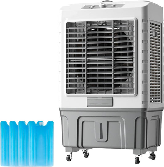 GENERIC 30000CFM Refroidisseur D'air évaporatif Robuste Avec 4 Packs De Glace, Unité De Climatisation Extérieure Portable Pour La Cour De Garage, Humidificateur De Ventilateur Oscillant, Réservoir Et Roues 55
