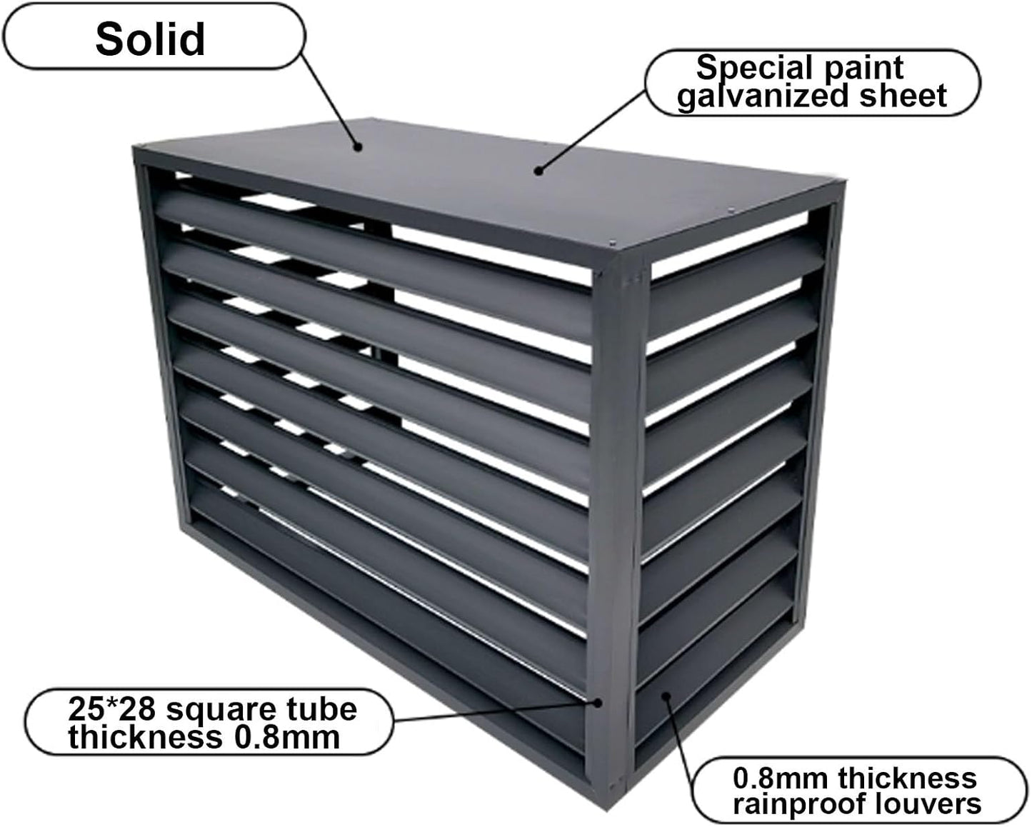 GENERIC Housse De Protection En Aluminium Pour Climatiseur – Protection Contre Les Intempéries Pour Pompe à Chaleur – Clôture élégante Pour Climatiseurs Et Design Léger