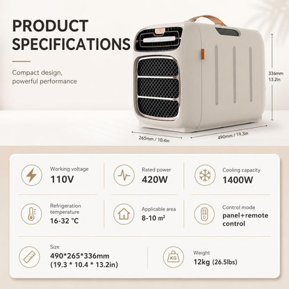  Climatiseur De Voyage Portable, 4800 BTU,Refroidissement Rapide,Climatiseur D'extérieur écoénergétique Pour Tente Et Camping-Car, Et Caravanes,Climatisation Mobile 420 W Basse Consommation