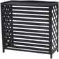  Housse De Climatiseur En Bois Massif Noir Avec Support Et Support De Fleurs - 105 X 47 X 100 Cm - Parfait Pour La Décoration D'intérieur Et Pour économiser De L'espace