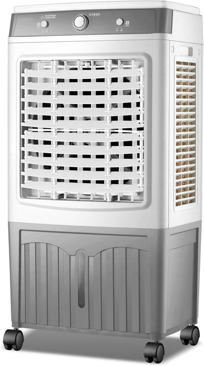  Climatiseur évaporatif Portable Avec Réservoir De 40 L, 2 Bacs à Glace, 3 Vitesses, Oscillation à 120°, Humidificateur Et Ventilateur Silencieux Pour L'intérieur Et L'extérieur.