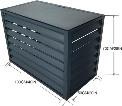 GENERIC Housse De Protection Pour Climatiseur Extérieur En Aluminium Pour Pompe à Chaleur Pour Cacher Les Unités De Climatisation Extérieures, Résistante Aux Intempéries, élégante Et Fonctionnelle