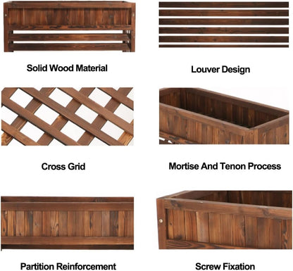  Housse De Climatisation Extérieure En Bois, Clôture De Climatiseur, Support De Fleurs, étagère De Rangement Pour Plantes Pour Condenseur Extérieur, Grilles De Protection