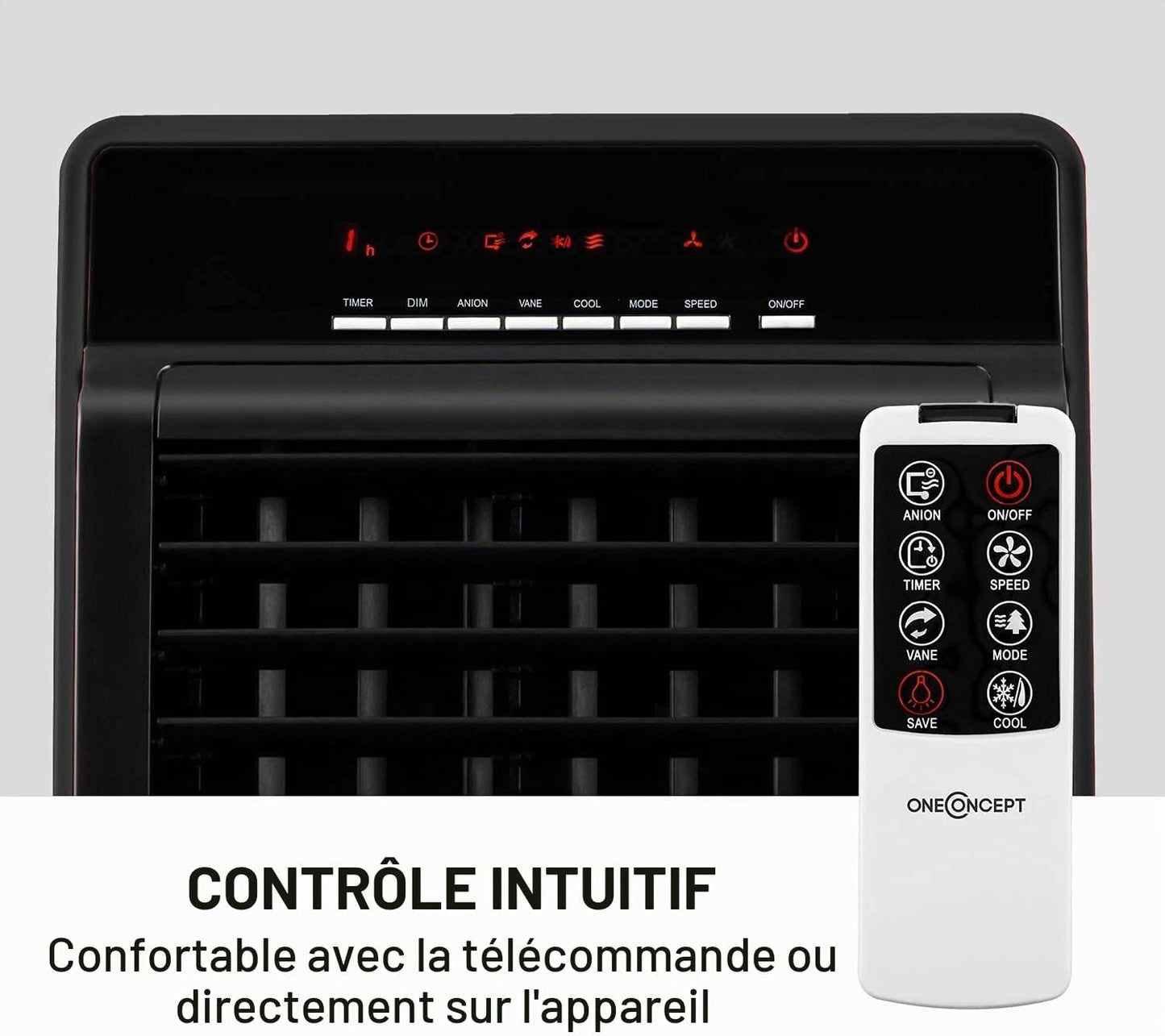  OneConcept CTR-1 Climatiseur, Rafraîchisseur D’air Et Ventilateur Pechschwarz