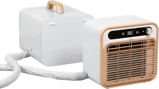  Split Portable AC Unit, 130m3/h Airflow, Télécommande WiFi, 12H Minuterie, Refroidisseur Sans Tuyau Léger Pour RV Tent Bedroom Caravan Camping Quiet Sleep Mode Easy Setup