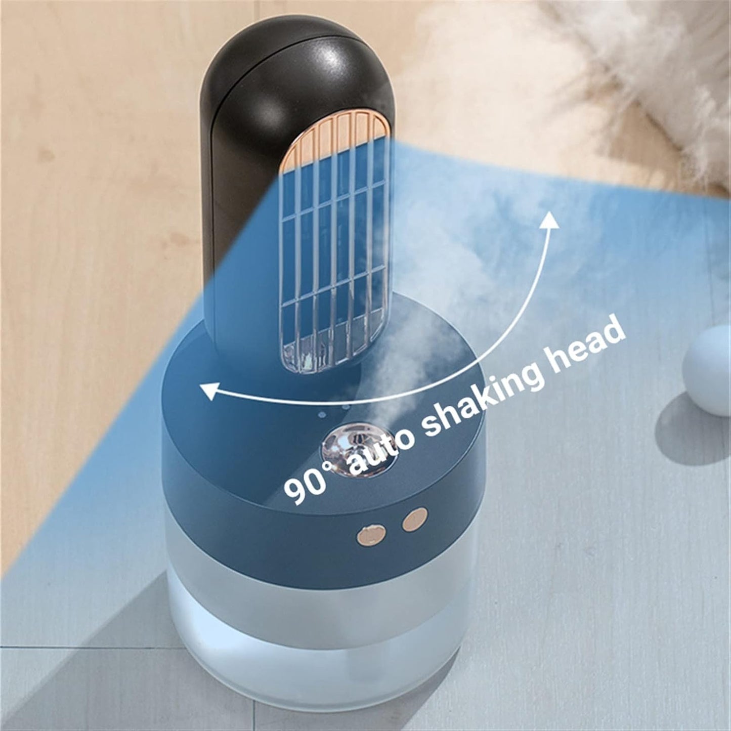  DieffematicKTY Climatiseur Mobile Portable Rechargeable Water Cooling Fan With Air Humidifier Surface Mist Air Conditioning Fan (Color : Black)