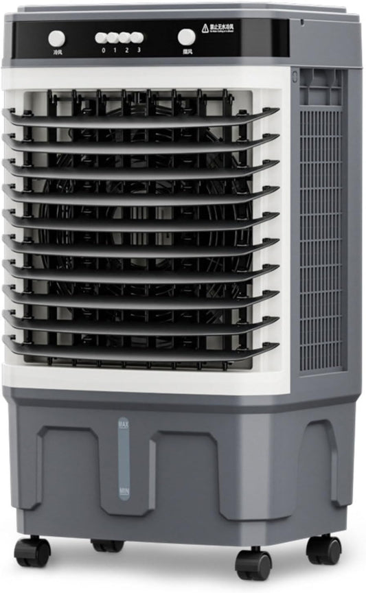GENERIC Refroidisseur évaporatif Avec Réservoir à Double Eau, Oscillation 120°, 3 étages, Calme 30dB, économie D'énergie, Portable Pour Terrasse Et Garage