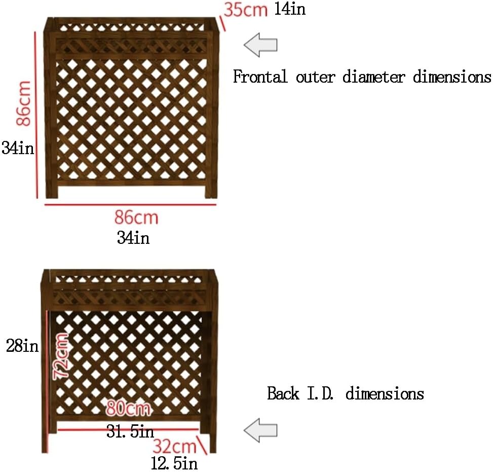 GENERIC Housse De Protection Rectangulaire En Bois Pour Climatiseur Extérieur - Résistant Aux Intempéries - Protection Contre Les Intempéries - Design à Base De Plantes