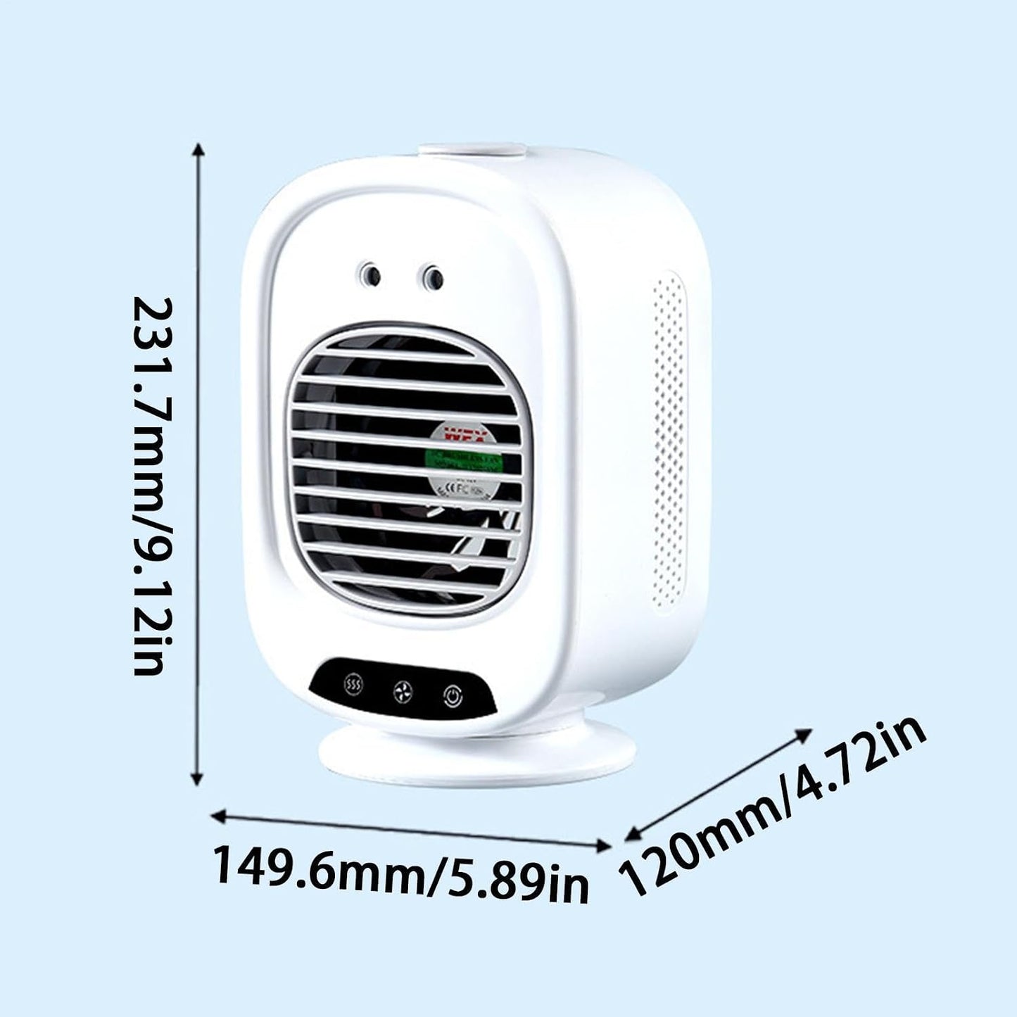  Mini Climatiseur D'Air | Faible Niveau Sonore, Rechargeable USB, Réservoir D'Eau 280 Ml | Climatiseur Portable Pour Bureau | Pour Bureau, Maison, Cuisine, Dortoir, Voiture, Voyage, Camping
