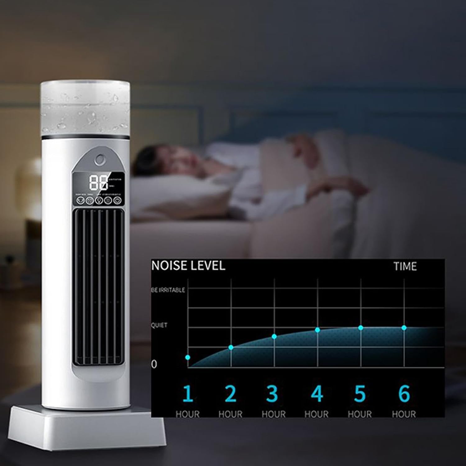  Climatiseurs Mobiles, Ventilateur Tour 3 En 1 – Humidificateur – Refroidisseurs Par évaporation, Refroidisseur D'air Par évaporation De 230 Ml Pour Chambre à Coucher Avec Vitesses Réglables