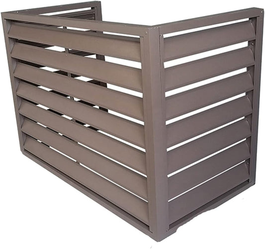 GENERIC Écran De Clôture Pour Climatiseur Extérieur – Couvercle De Conditionnement En Alliage D'aluminium Et Support De Fleurs Anti-corrosion Pour Unité Extérieure Support De Plante En Métal (marron, Taille