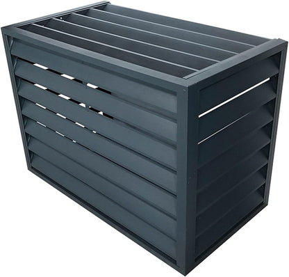 GENERIC Housse De Climatiseur Extérieur Avec écran De Clôture En Alliage D'aluminium Anti-corrosion Pour Plantes Et Volets Pour 2 à 3P Unités Noir A