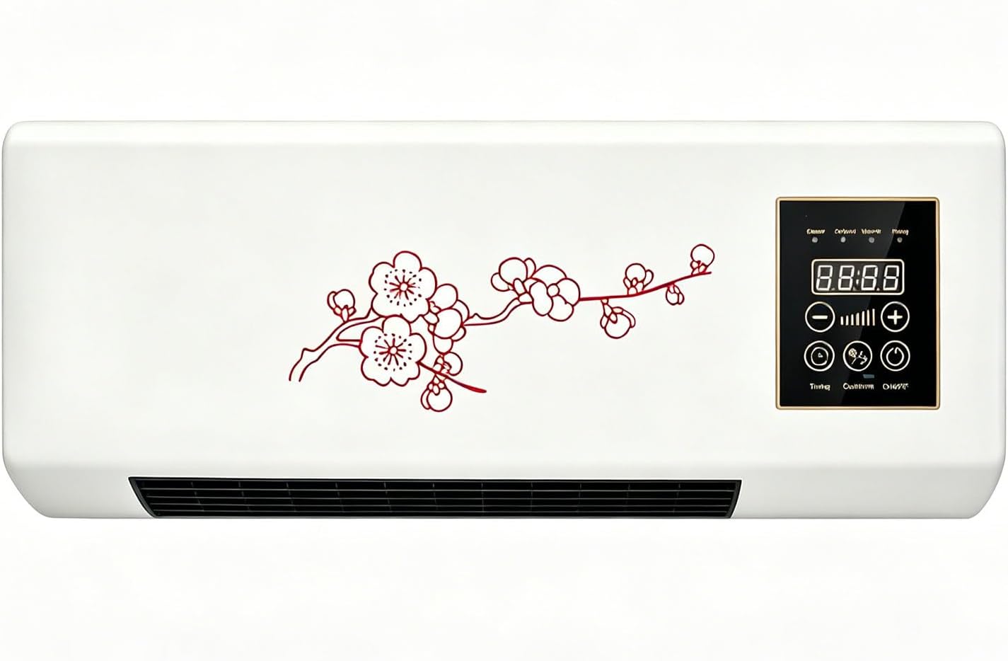  2000W 2-in-1 Portable Wall Mounted Air Conditioner, Mini Wall Mounted Air Conditioner, Fast Cooling And Heating, 8 Hours Timer For Home And Office,Red Flower