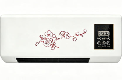  2000W 2-in-1 Portable Wall Mounted Air Conditioner, Mini Wall Mounted Air Conditioner, Fast Cooling And Heating, 8 Hours Timer For Home And Office,Red Flower