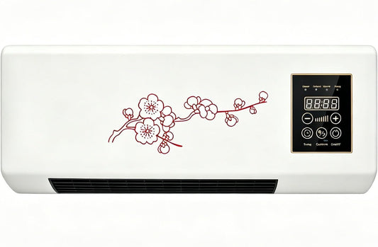  2000W 2-in-1 Portable Wall Mounted Air Conditioner, Mini Wall Mounted Air Conditioner, Fast Cooling And Heating, 8 Hours Timer For Home And Office,Red Flower