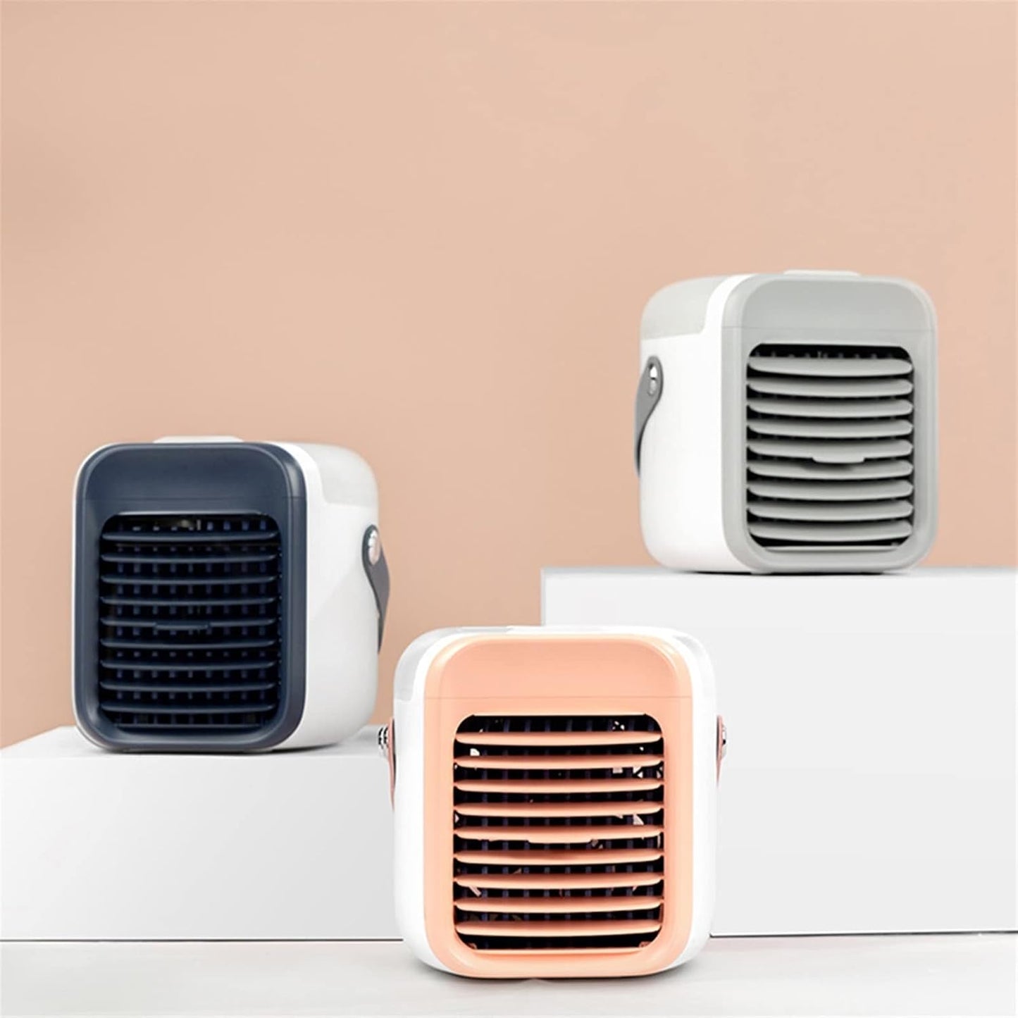  DieffematicKTY Climatiseur Mobile Air Conditioning Small Table Top Air Cooler Charging Table Top Cooling Humidification Night Light Air Conditioning (Color : Pink)