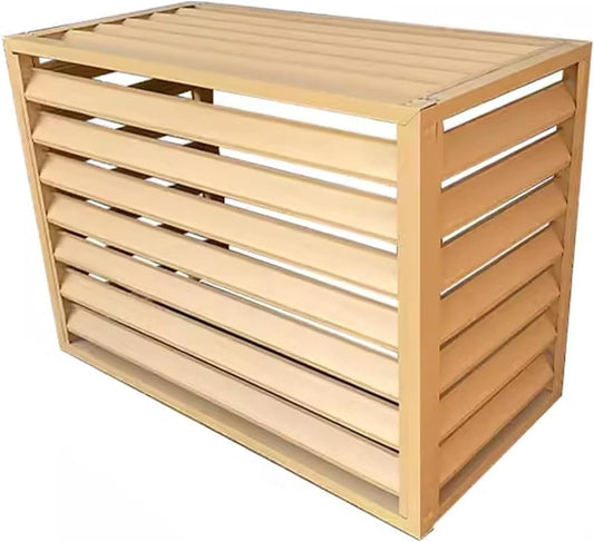 GENERIC Housse De Protection En Aluminium Pour Pompe à Chaleur Extérieure Avec Persiennes En Amande - Convient Pour Climatiseur L 110 X L 60 X H 80 (2-3P) - Bouclier De Condensateur Pour Tous Les Temps