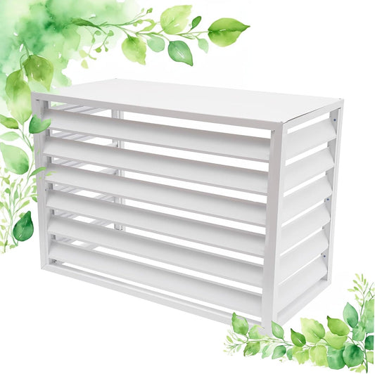  Cache Climatisation Cache Clim Caisson Anti Bruit Pompe à Chaleur Protection Moteur Climatisation Cache Climatiseur Exterieur Aluminium L100*W50*H70(1.5P)